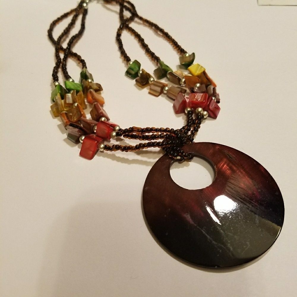 LIKE NEW multicolored beaded pendant